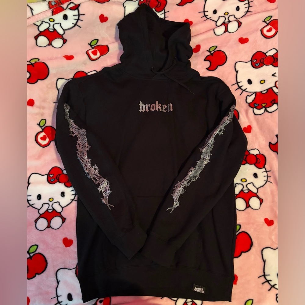 Broken Promises Silver Glittery Hoodie